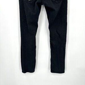 SOLD  relaxed straight embroidered flap pockets Y2K black 28